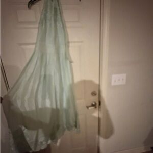 Elegant Backless Mint Green Dress